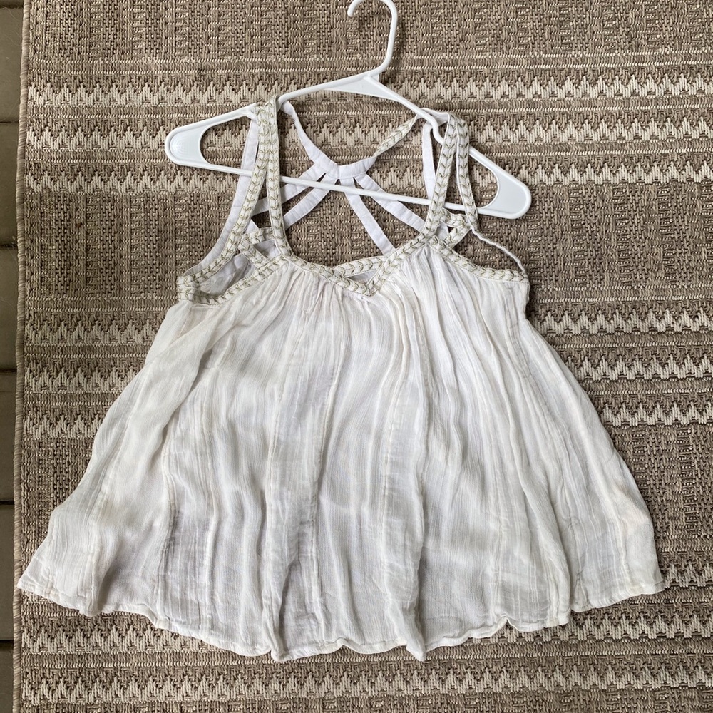 Anthropologie gold trim blouse